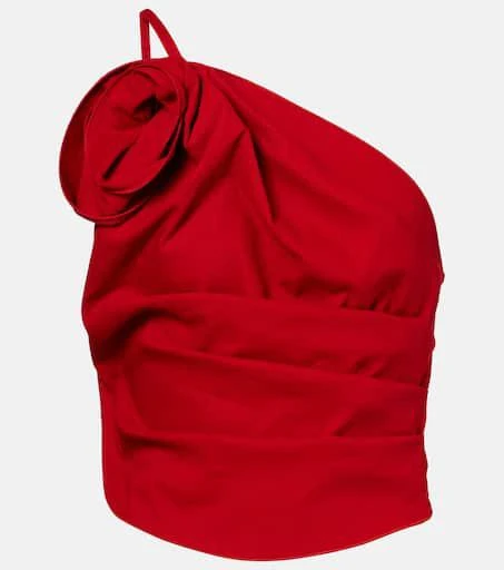 Magda Butrym Floral-appliqué one-shoulder top 1