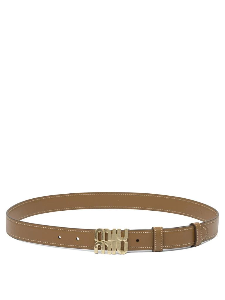 Miu Miu Womens Gold Logo Lettering Buckle Bel Miu Miu | Accessories | Miu Miu Womens Gold Logo Lettering  main image 3