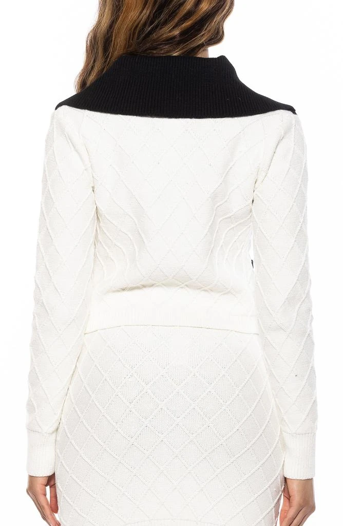 ALEXIA ADMOR Pattern Cardigan 2