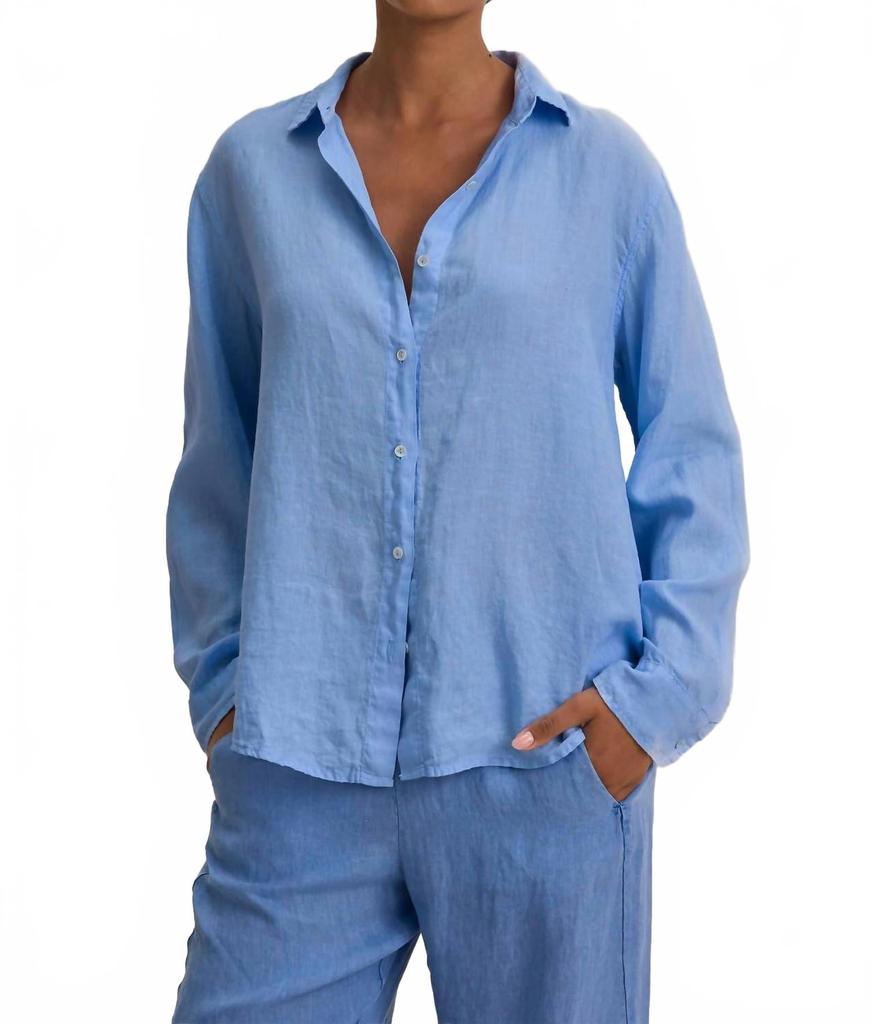 Velvet by Graham & Spencer Sisi Linen Shirt In Chambray