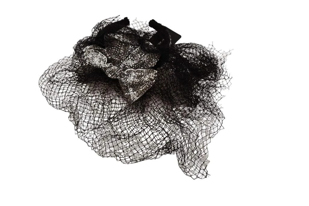 Dolce & Gabbana Dolce & Gabbana Black Logo Sequined Fascinator Diadem Headband 1