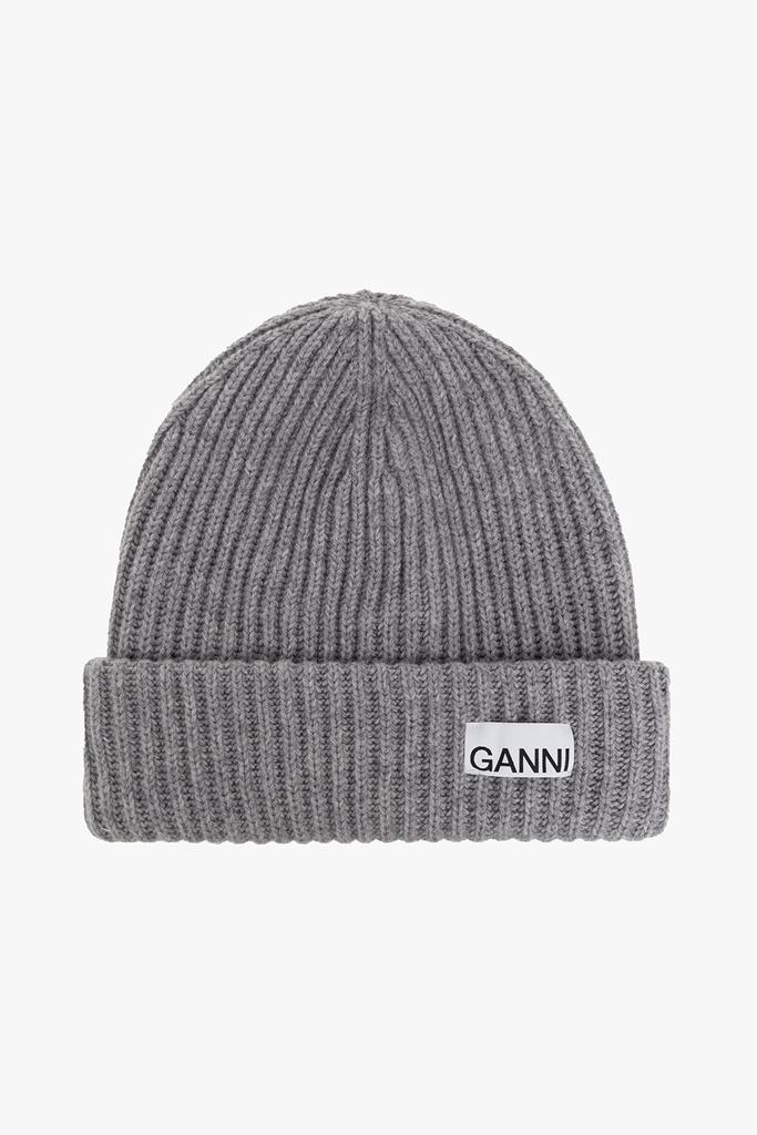 Ganni Beanie with logo - Hats - BeyondStyle