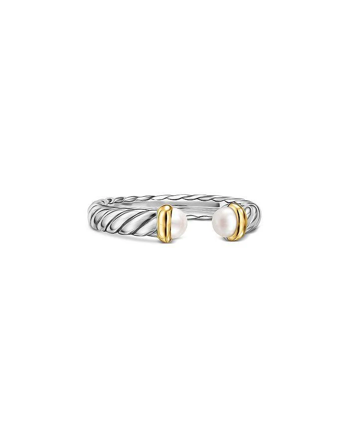 David Yurman Petite Cable Open Ring in Sterling Silver with 14K Yellow Gold, 3.4mm 1