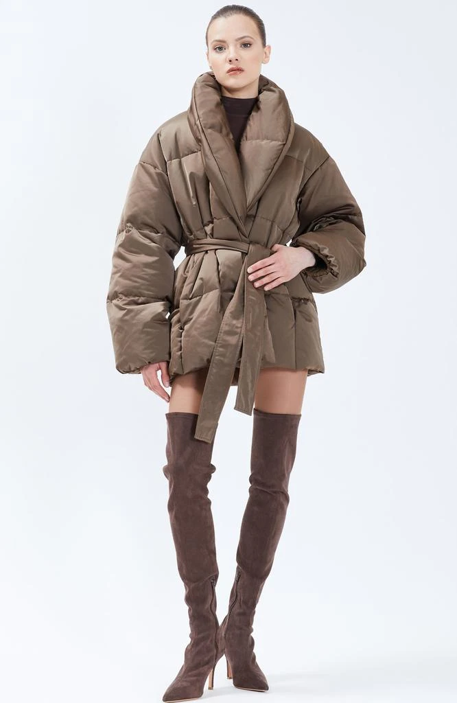 Nicole Benisti Womens Priscilla Satin Puffer Coat 2