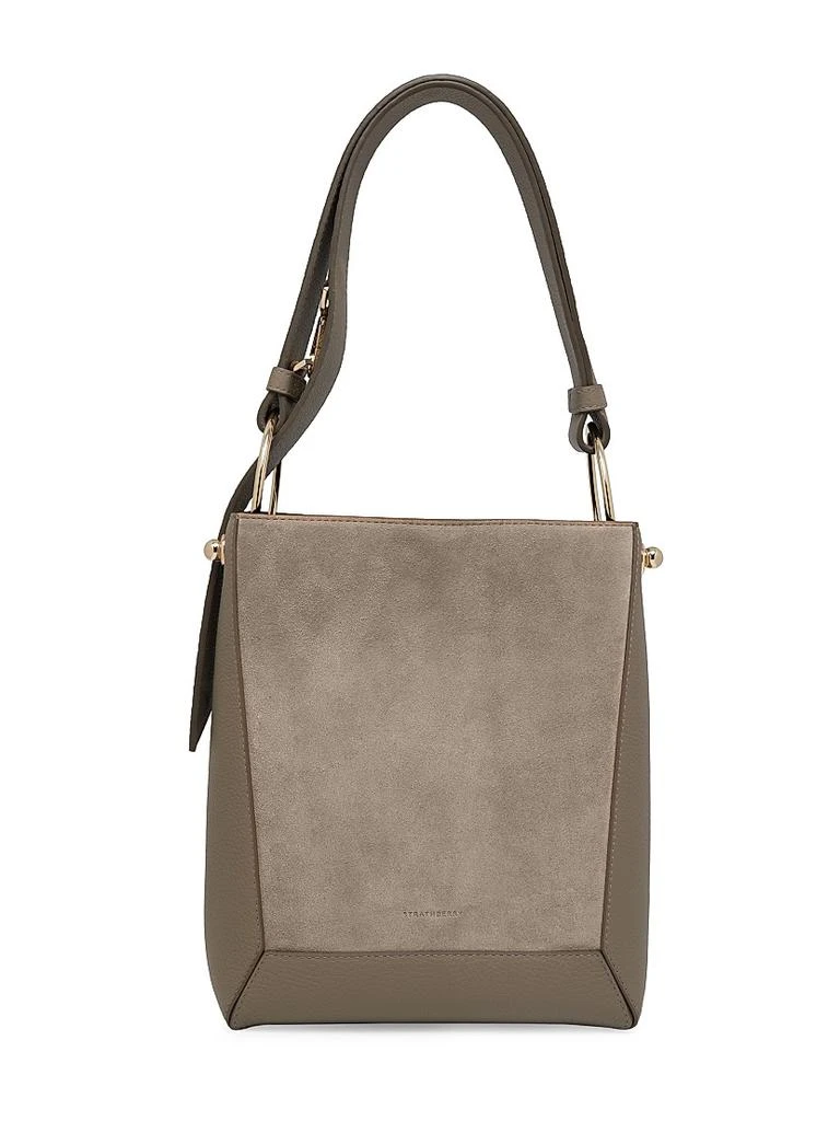 Strathberry Lana Midi Suede Bucket Bag 1