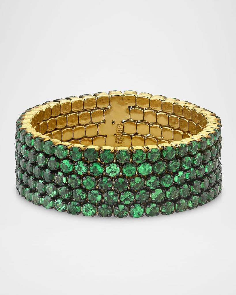 SHAY Green Garnet 5 Thread Stacks Ring