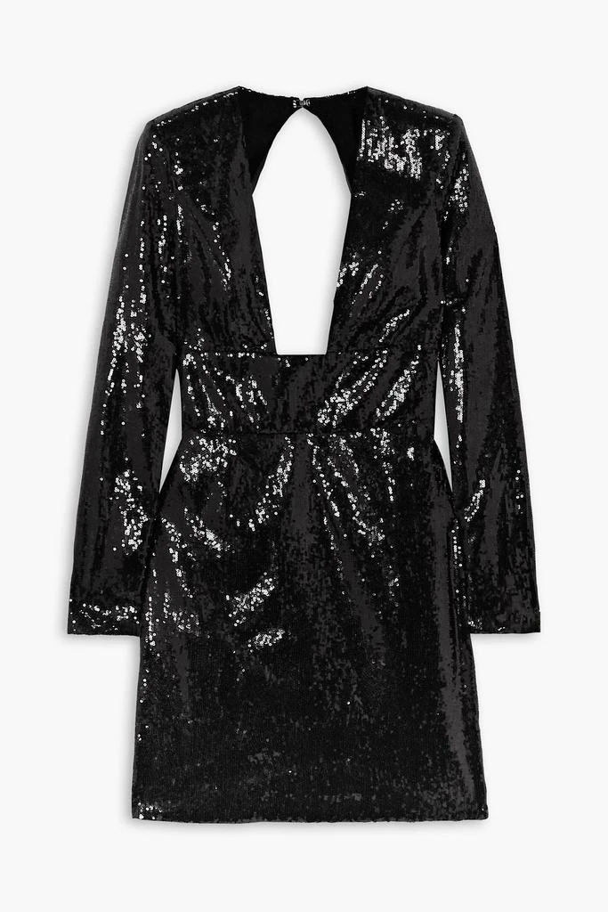 Dundas Open-back sequined chiffon mini dress 1