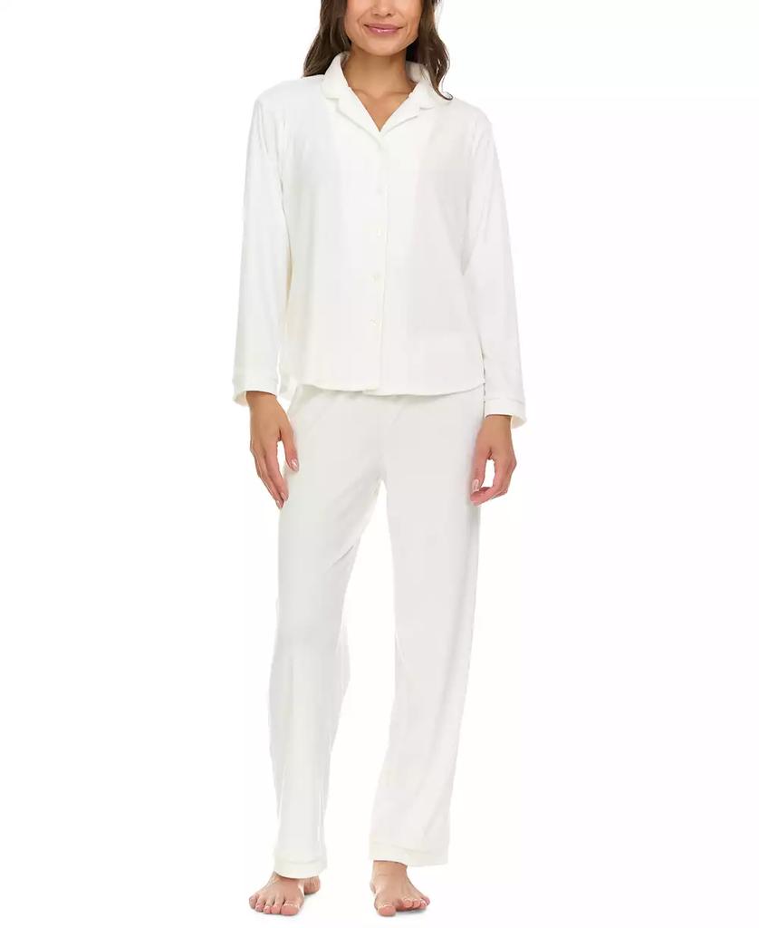 Flora Nikrooz Women's Addie Printed Velour Long Sleeve Pajama Set