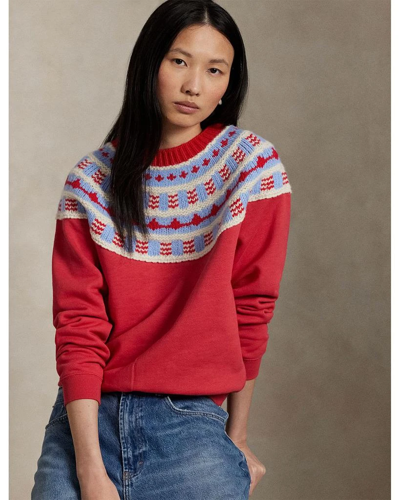 Ralph Lauren Knit Yoke Fleece Crewneck 5