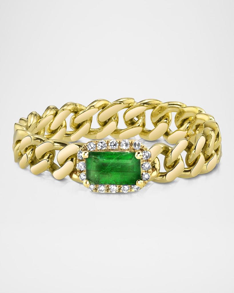 SHAY Rectangular Emerald Baby Link Ring