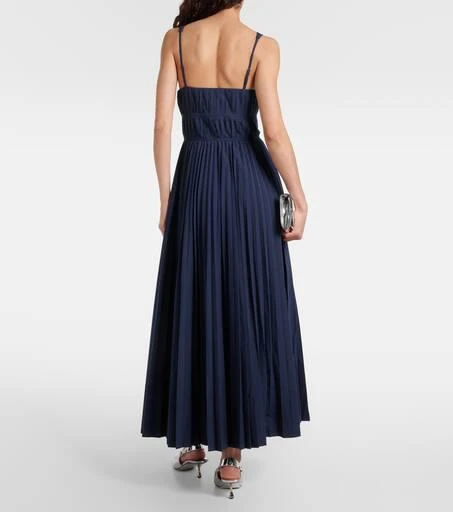 SIMKHAI Stephanie plissé cotton-blend gown 3