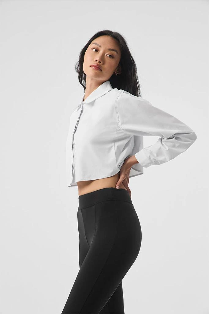 Alo Cropped Take Me Out Button Up - White 4