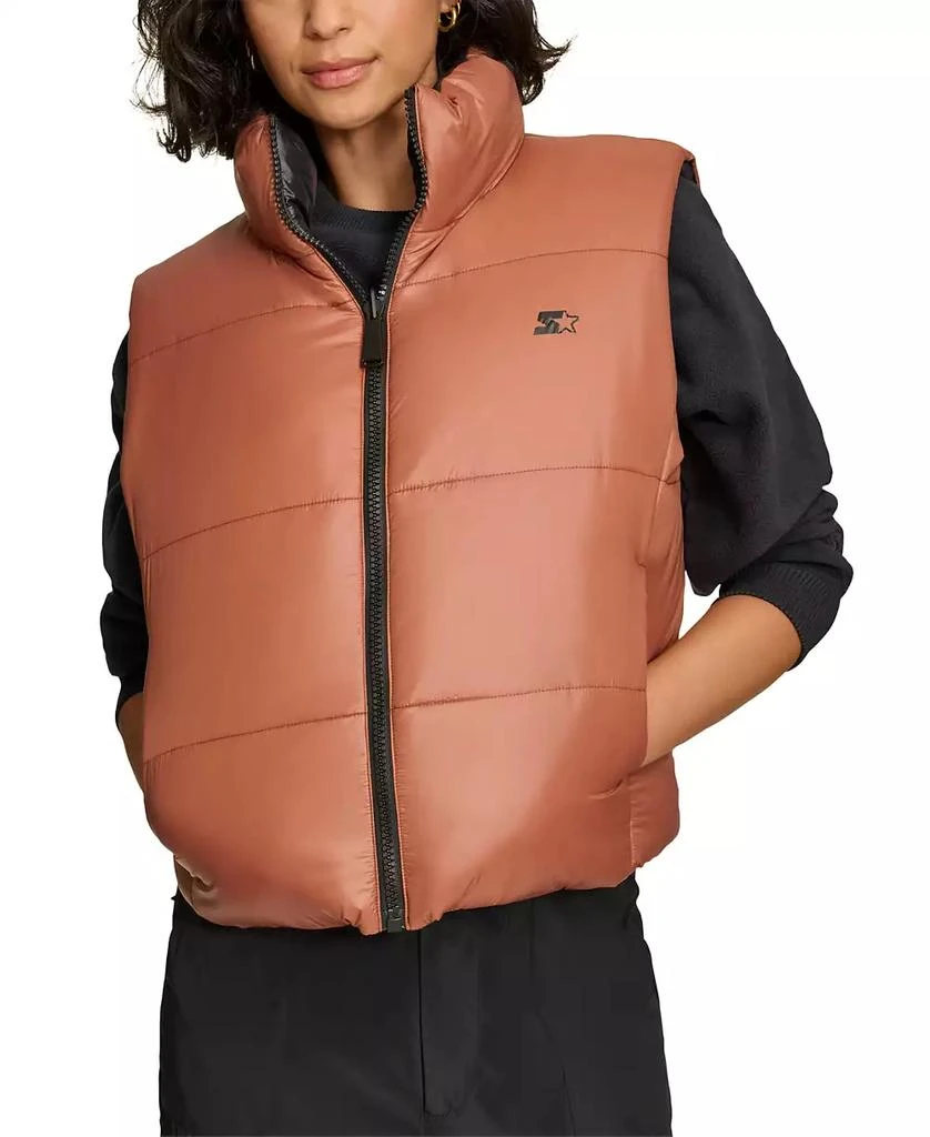 Starter Women's Reversible Zip-Front Puffer Vest 5