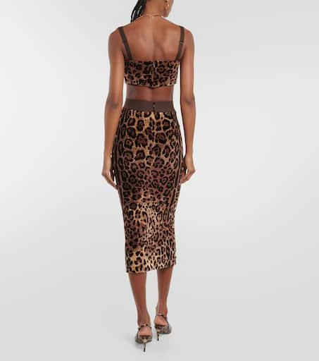 Dolce 
Gabbana Leopard-print velvet crop top 3