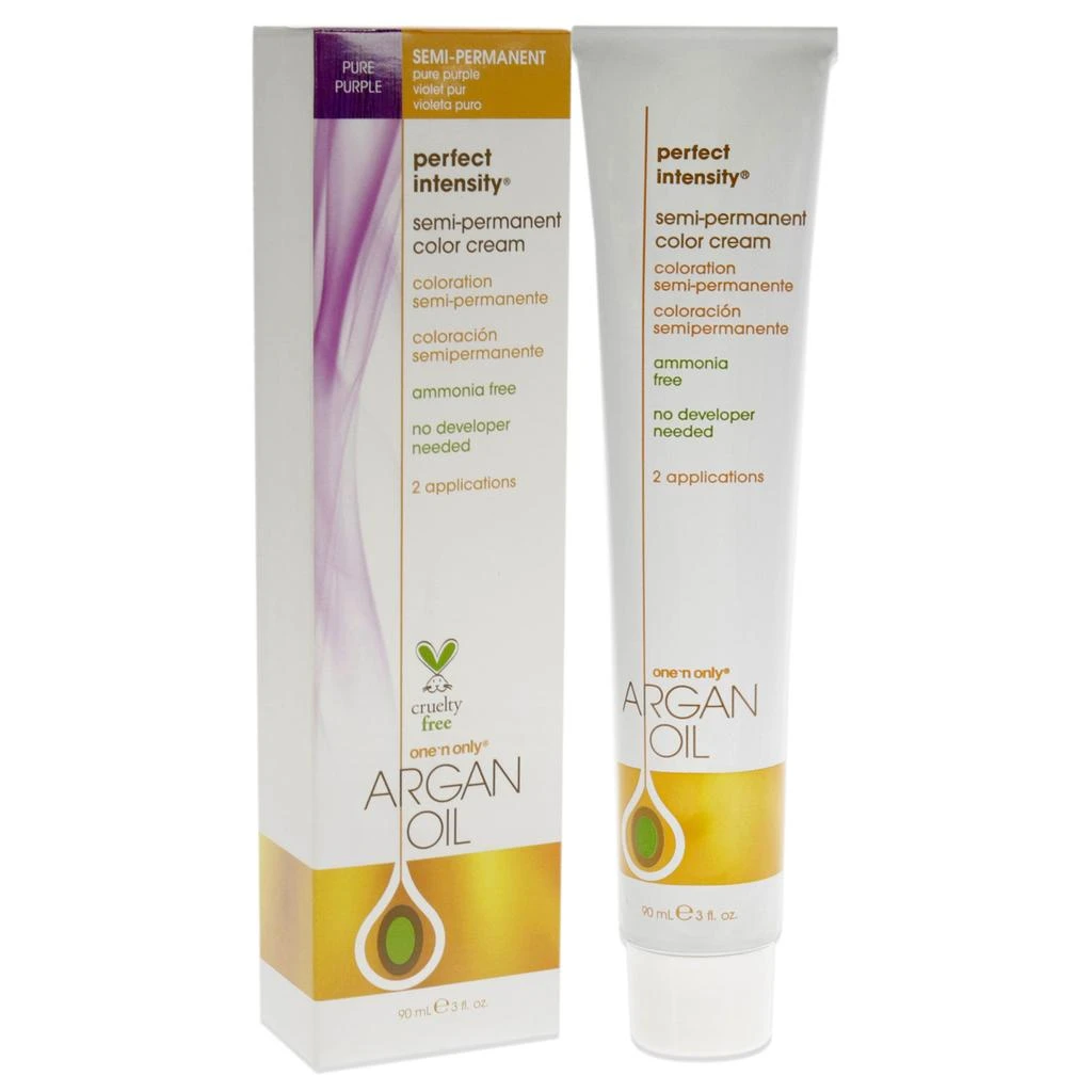One n Only Argan Oil Perfect Intensity Semi-Permanent Color Cream - Pure Purple by  for Unisex - 3 oz Hair Color 3