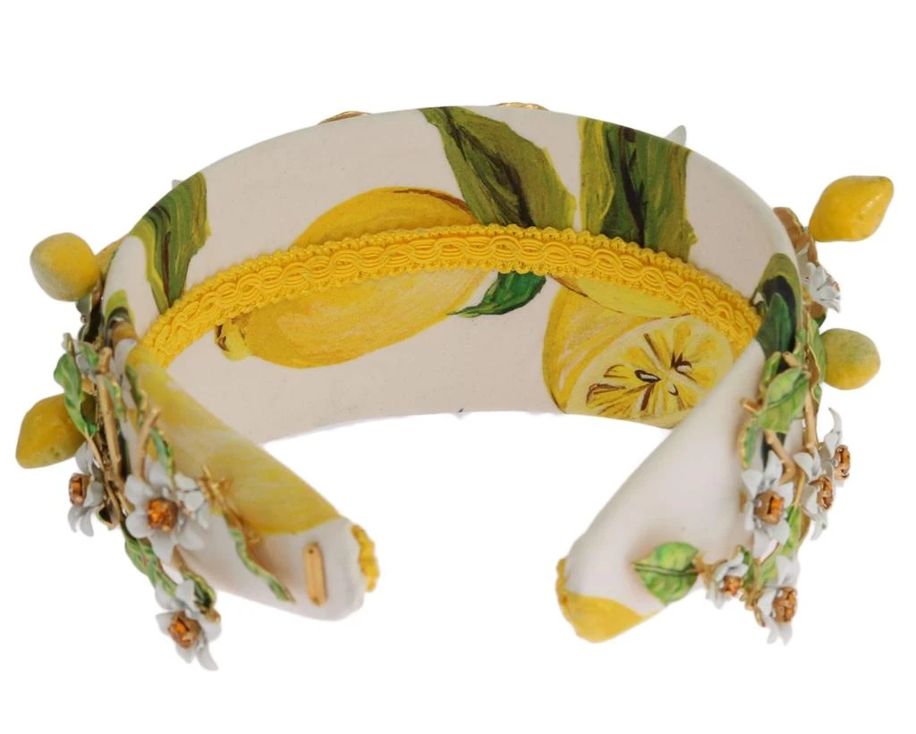 Dolce & Gabbana Dolce & Gabbana Yellow Lemons Sicily Crystal Diadem Tiara Headband 4