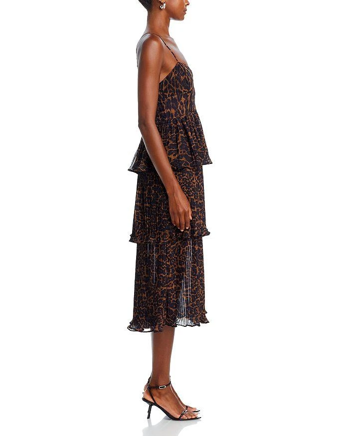 AQUA Leopard Pleated Tier Dress - Exclusive 4