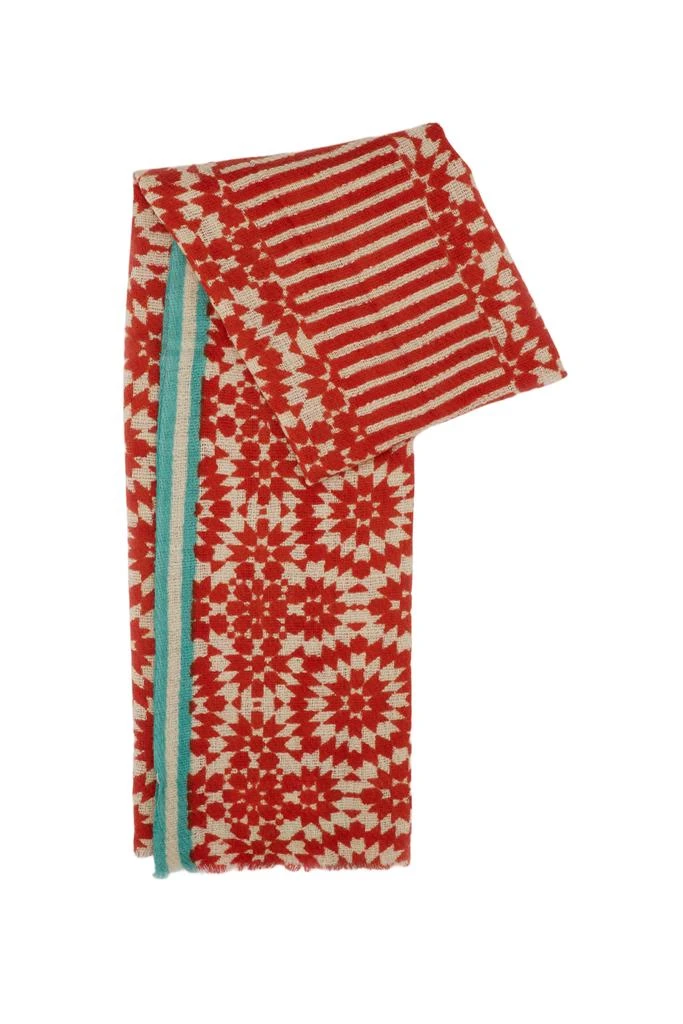 ME & K Geometric Jacquard Cashmere Scarf With Contrasting Border