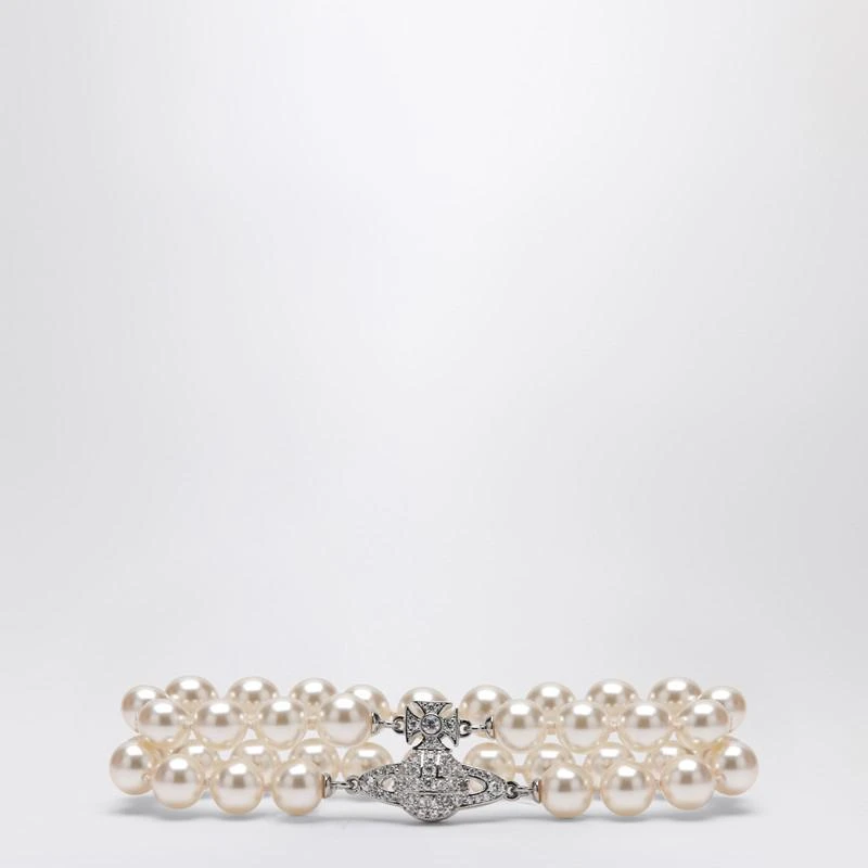 Vivienne Westwood Double bracelet with pearls and Orb logo