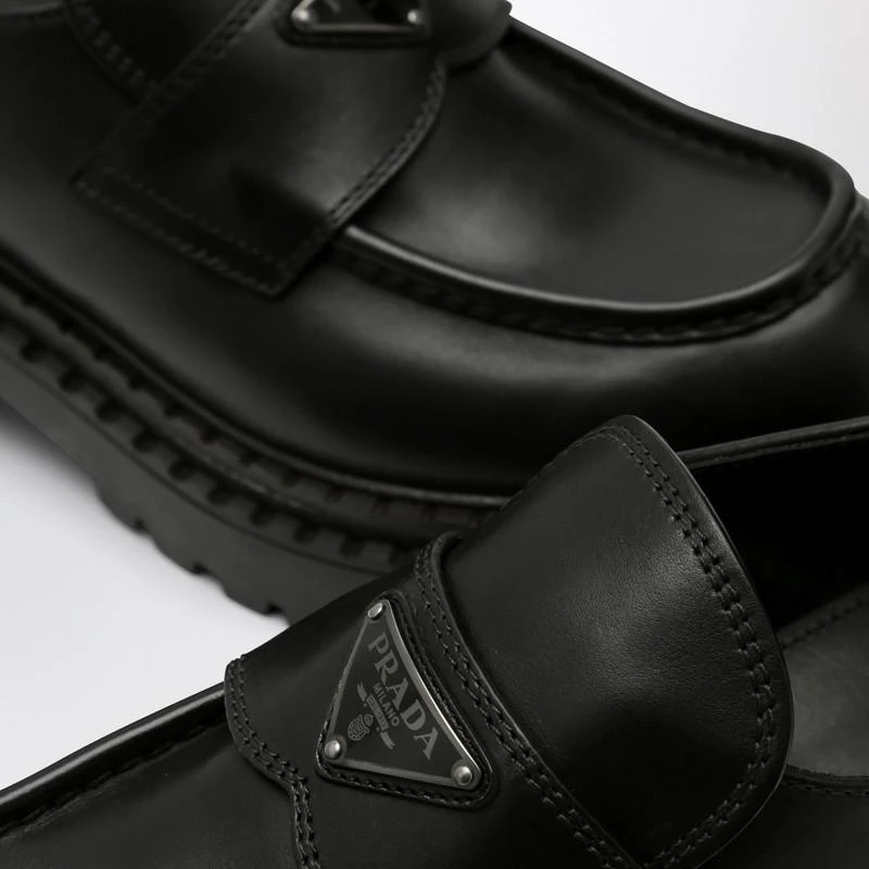 Prada Double Chocolate black leather loafers 5