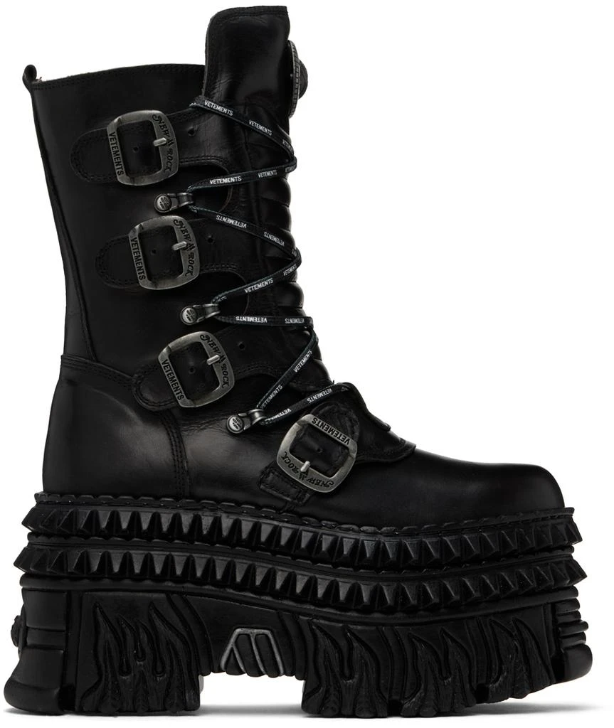 Vetements Black New Rock Edition Lace Up Boots 1