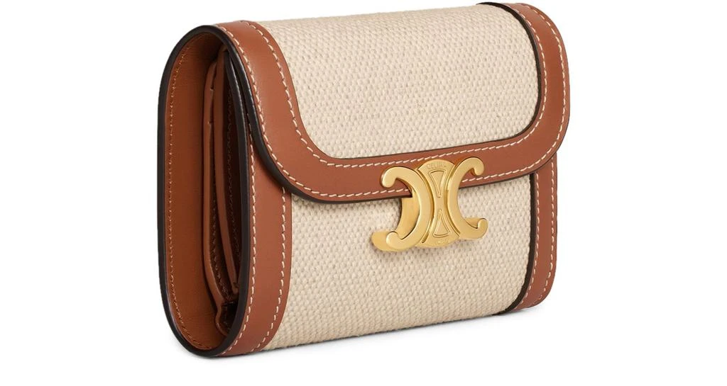 CELINE Small wallet Triomphe in textile and calfskin 2