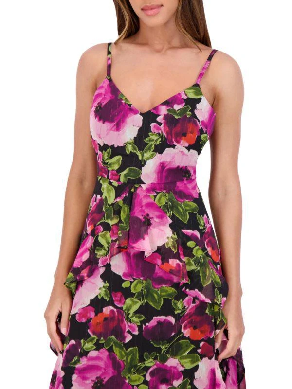 Siena Floral Ruffle A-Line Midi-Dress 4