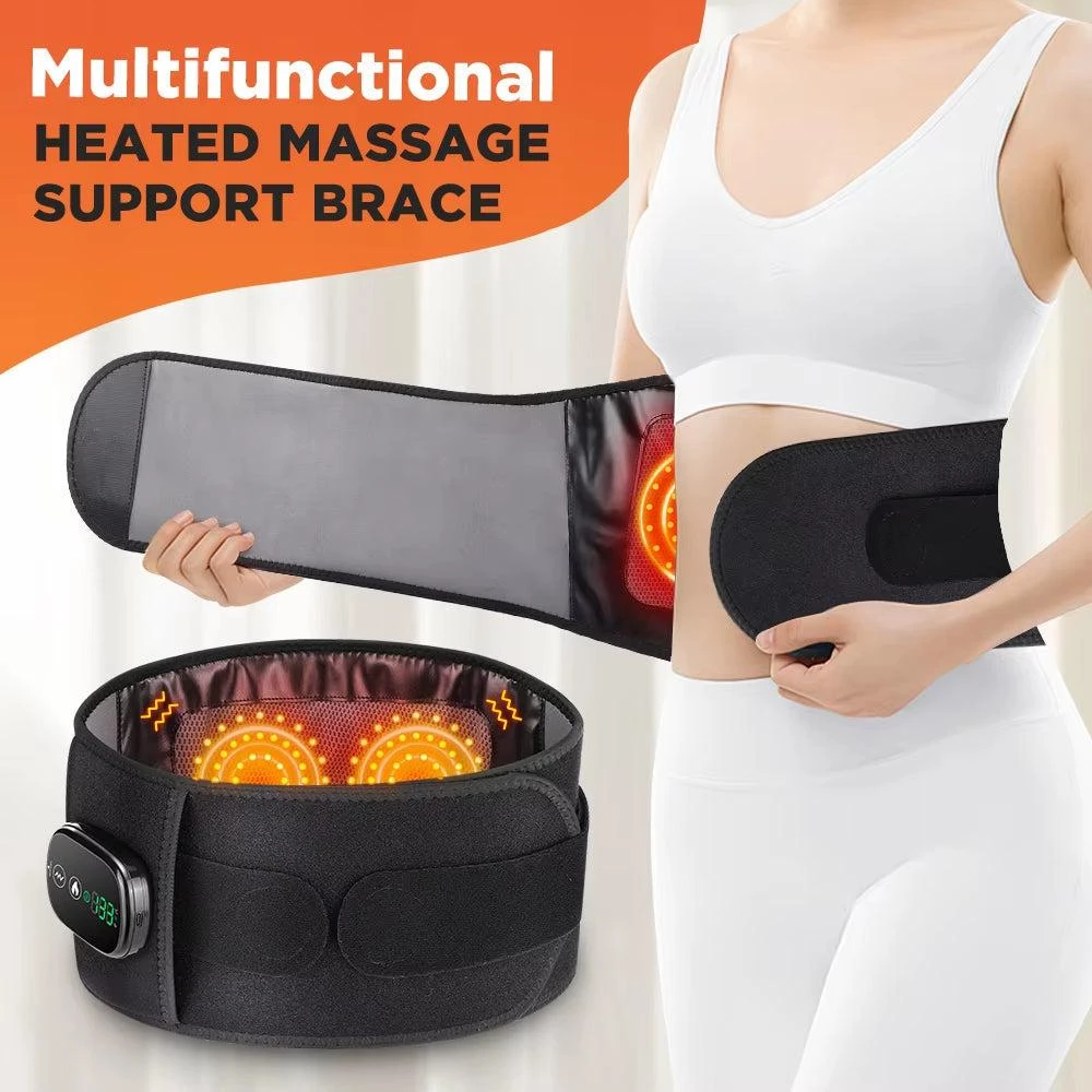 ERUULE Heating Vibration Massage Belt with Red Light Hot Compress for Lumbar Support and Waist Care 3