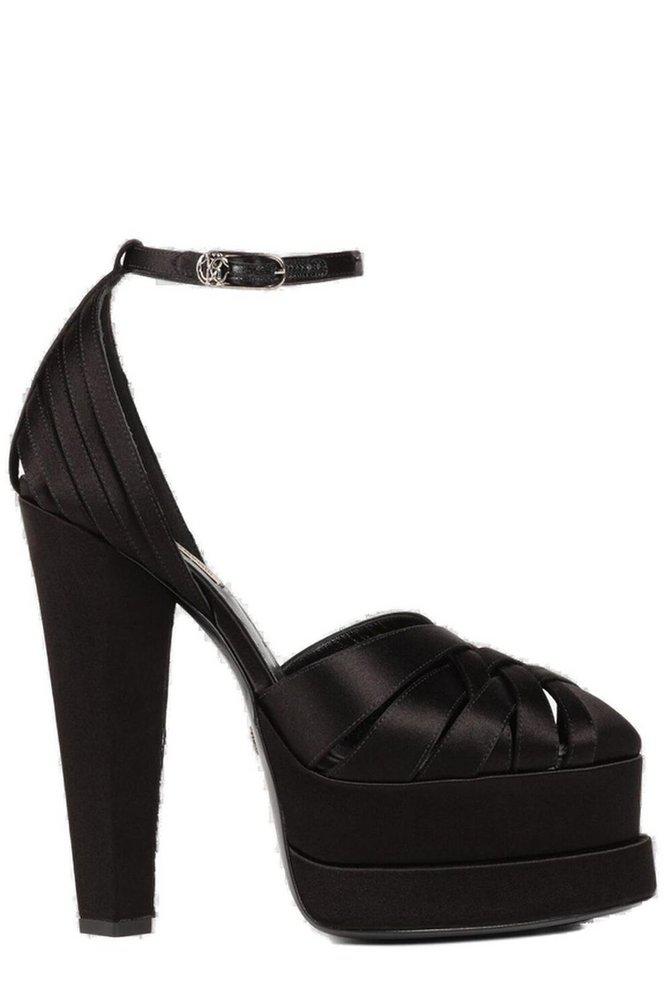 Roberto Cavalli Roberto Cavalli Caged Platform Ankle-Strap Pumps