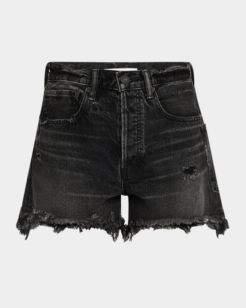 MOUSSY VINTAGE Harrington Distressed Denim Shorts 1