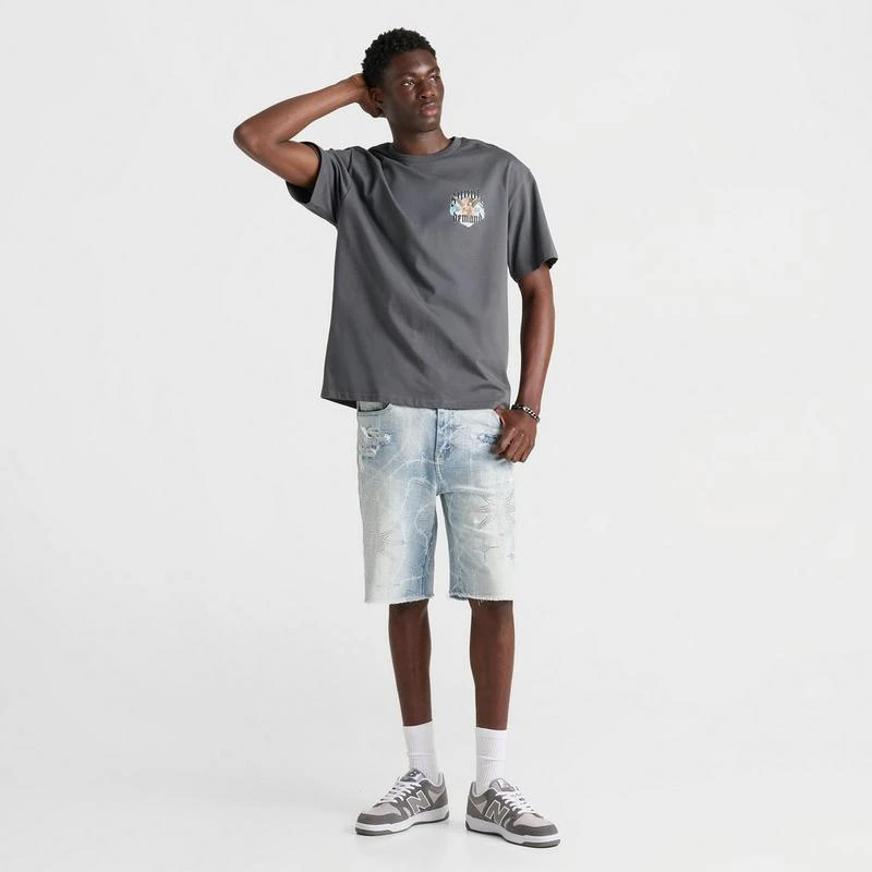 SUPPLY & DEMAND Men's Smoke Rise Washed Rhinestone Denim Shorts 2