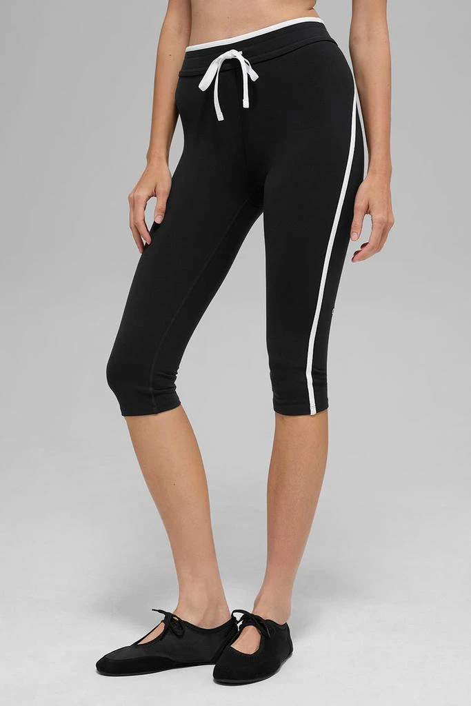 Alo Airbrush High-Waist Race Pace Capri - Green Olive/Black 1