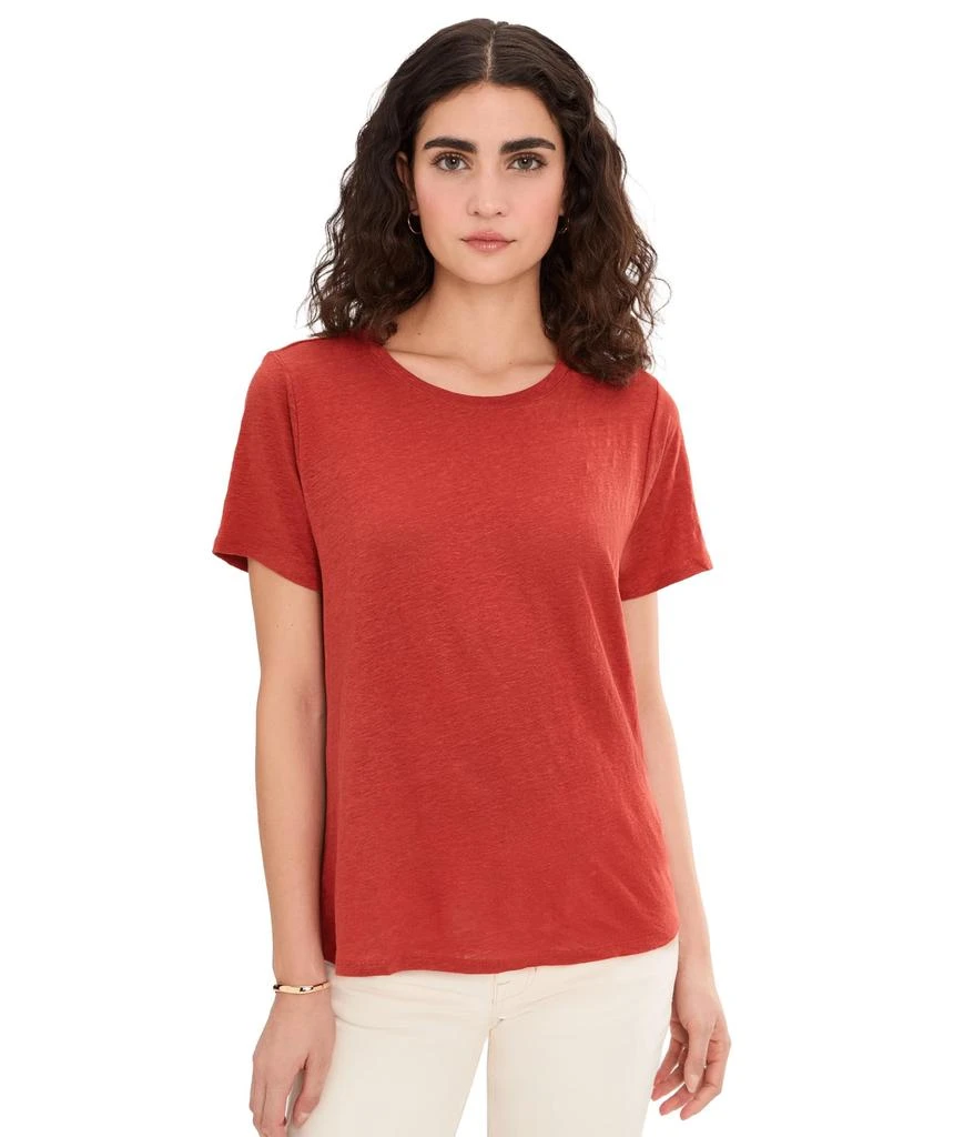 Eileen Fisher Organic Linen Jersey Crew Neck Short Sleeve Tee
