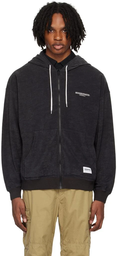 Neighborhood Black Zip-Up Hoodie 1