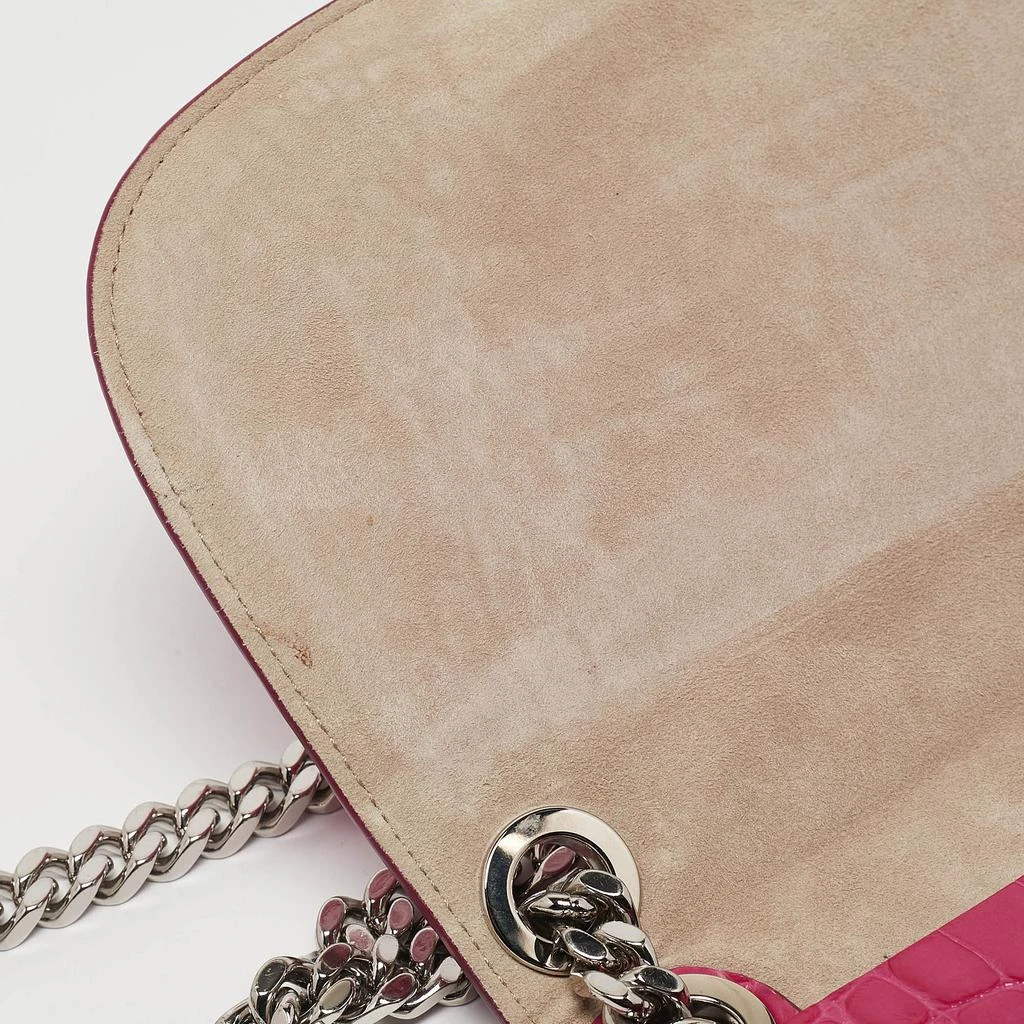 Michael Kors Michael Kors Fuchsia Croc Embossed Leather Christie Envelope Shoulder Bag 9
