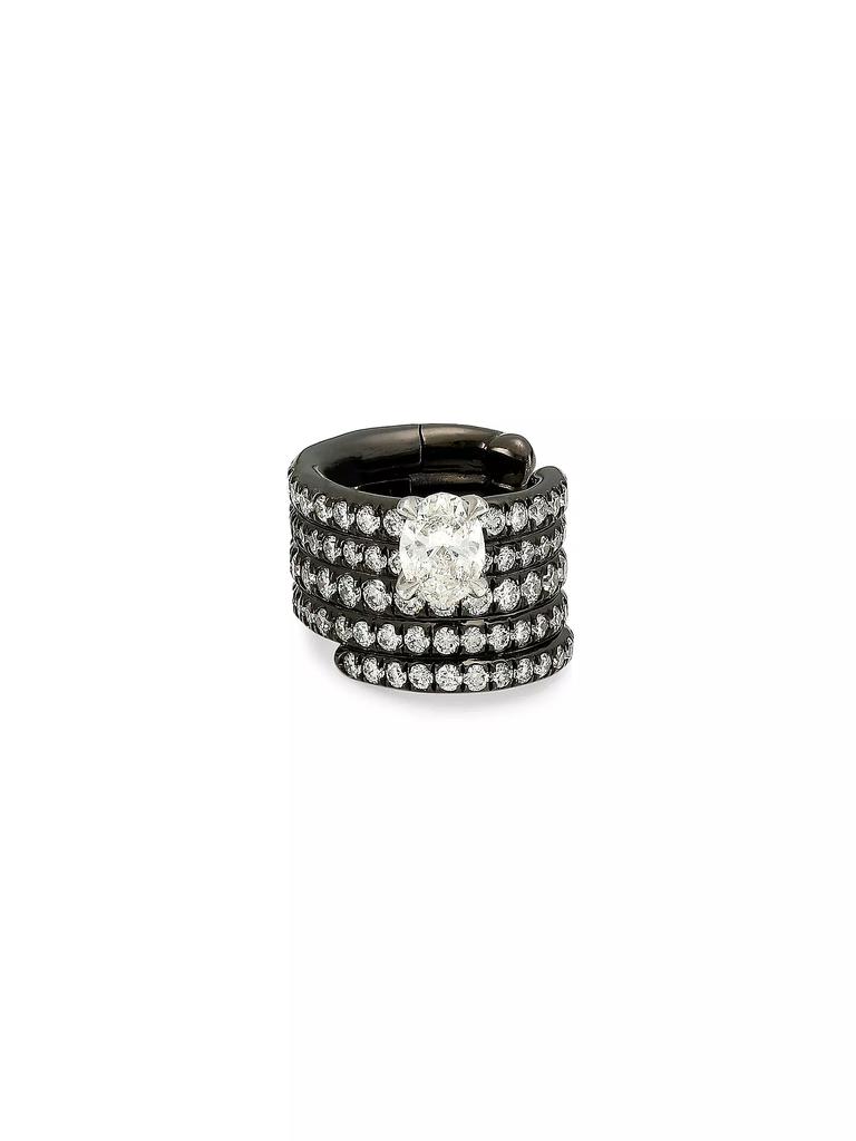 Repossi Blast 18K Black Gold & Diamond Pavé Stacked Single Ear Cuff