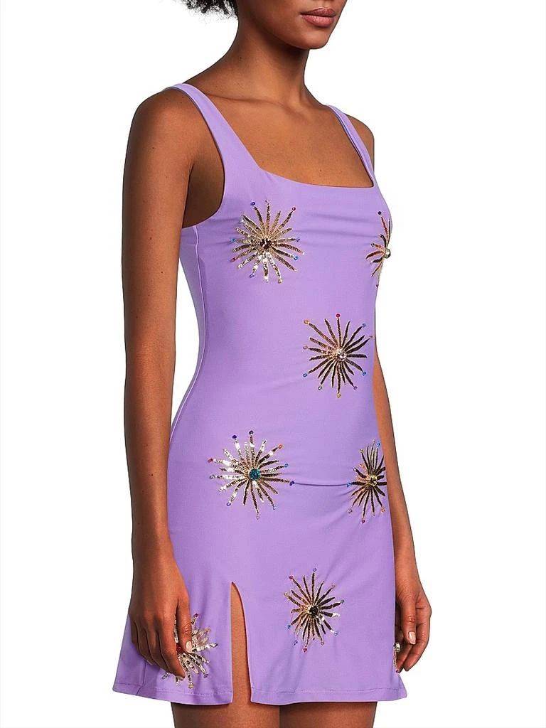 Oceanus Iris Nights Bullion-Embroidered Minidress 4