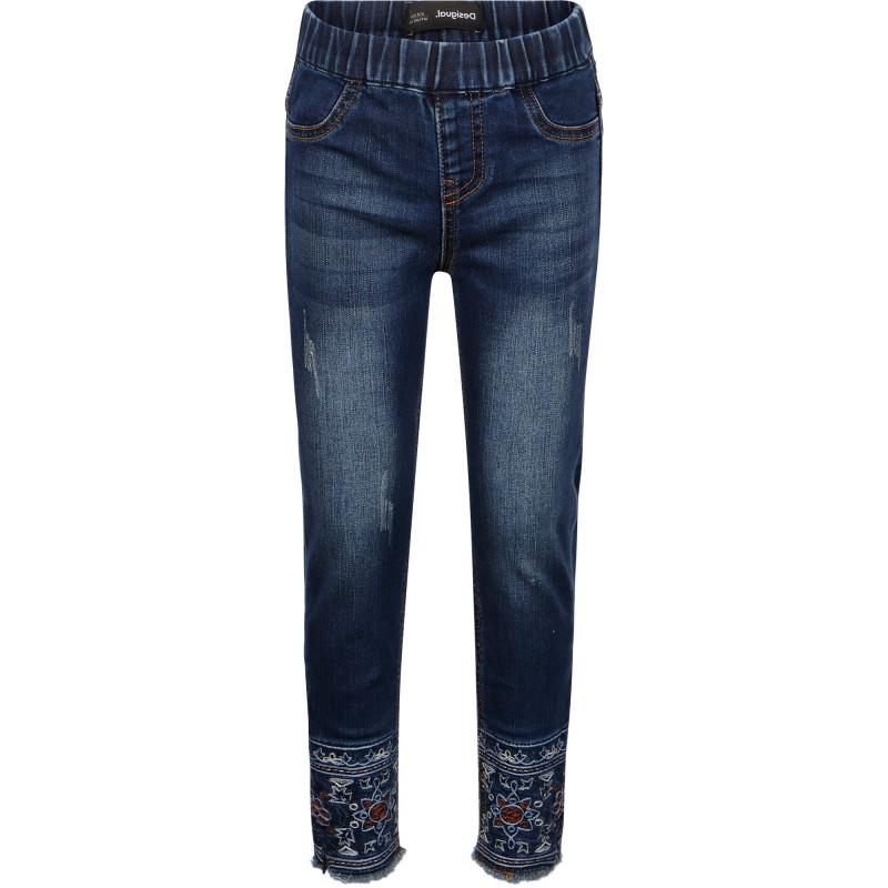 Desigual Embroidered jeggings in blue