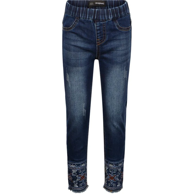 Desigual Embroidered jeggings in blue 1