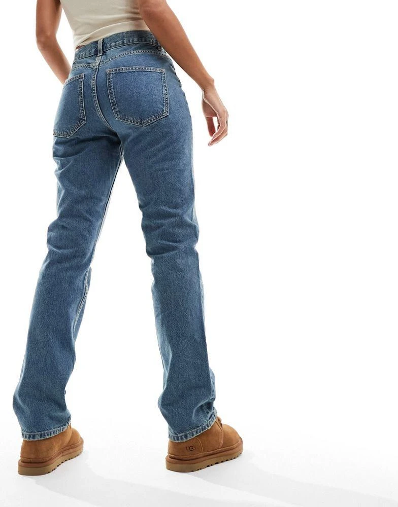 ASOS ASOS DESIGN Hourglass mid rise straight jeans in blue 3