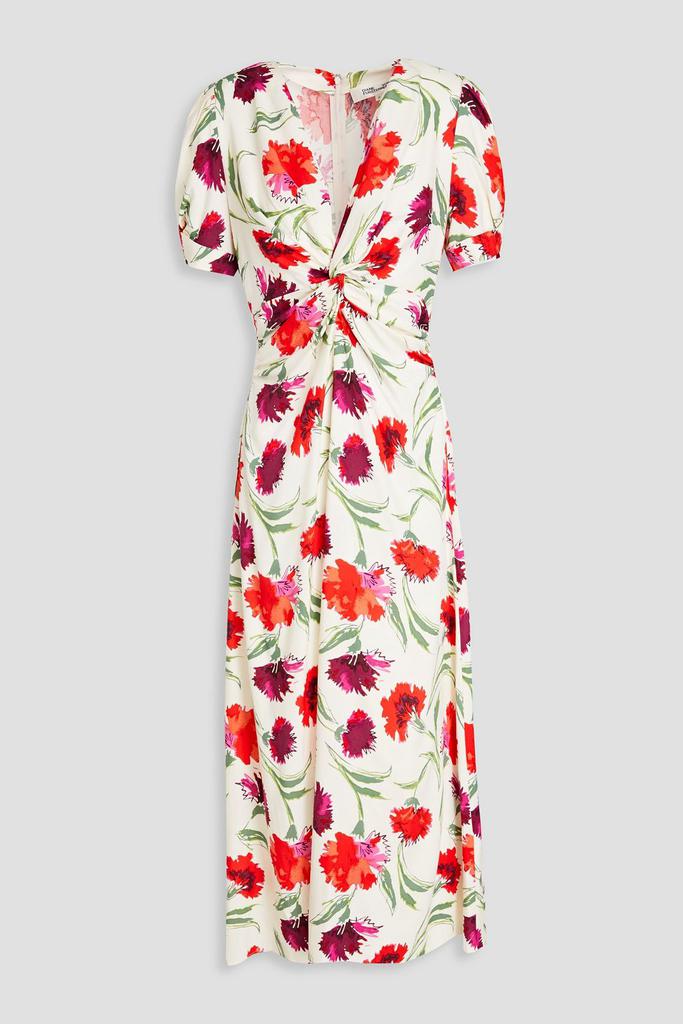 Diane von Furstenberg Clark twisted floral-print woven midi dress