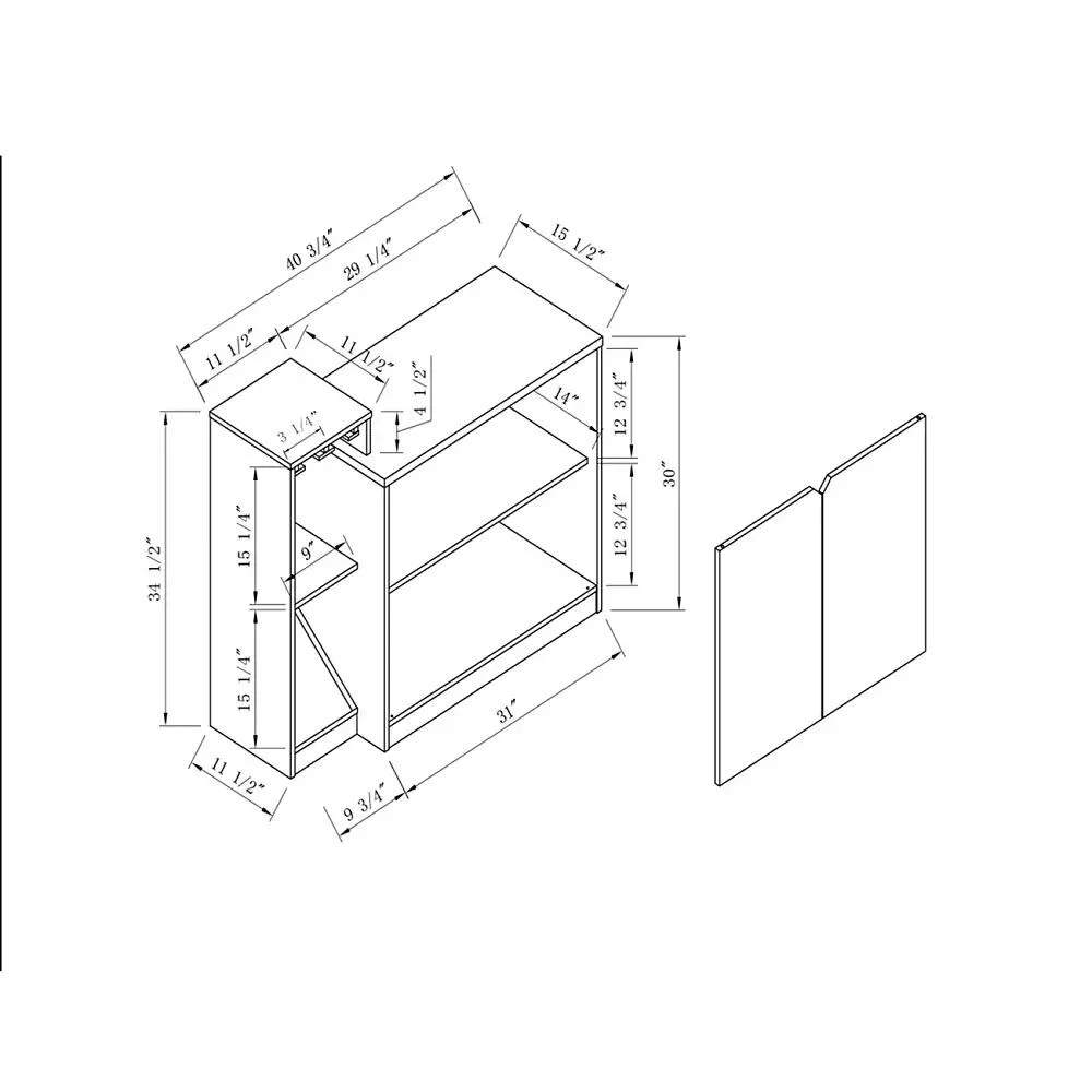 Streamdale Furniture Streamdale Wine Cabinet White Oak 6