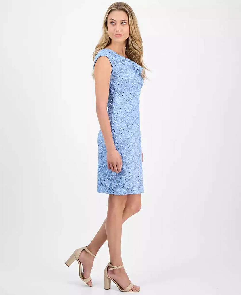 Connected Petite Lace Cowlneck Pull-On Sheath Dress 3