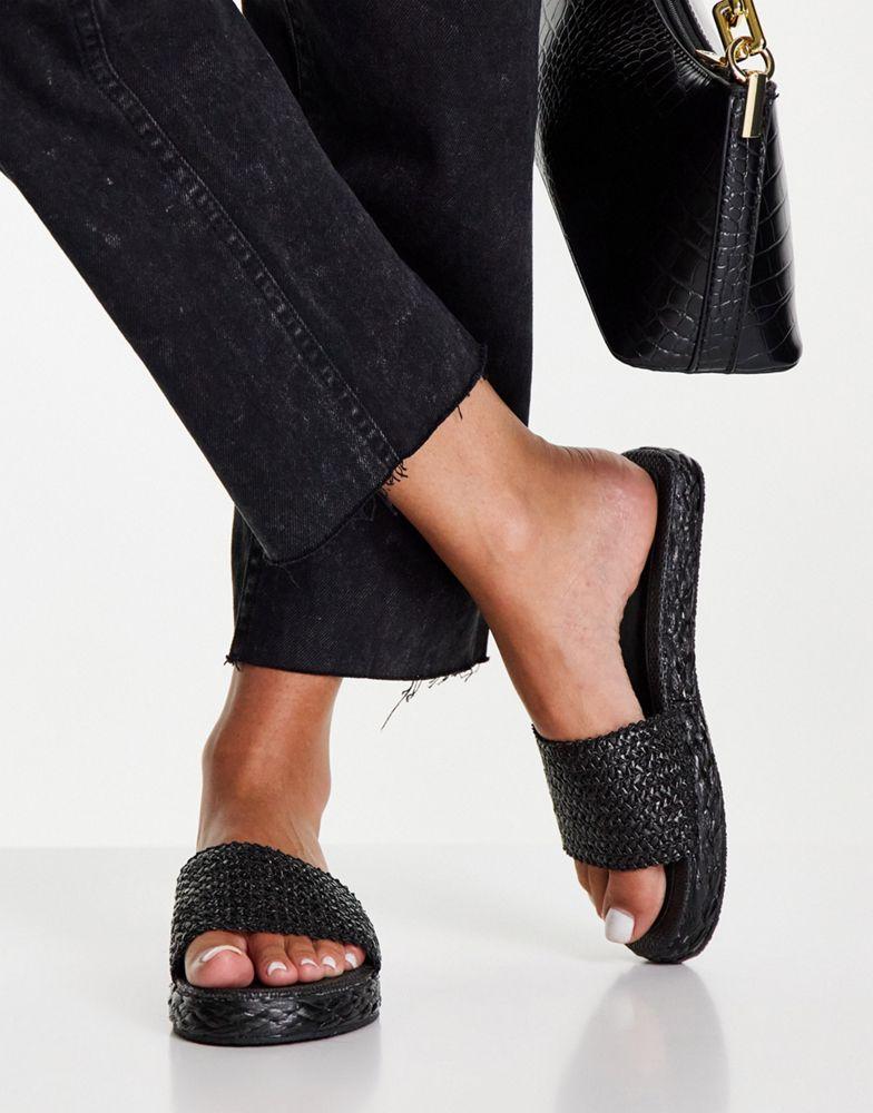 ego Ego Beach Bums woven sliders in black