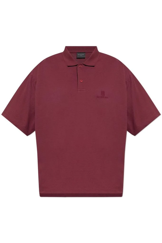 Balenciaga Balenciaga Logo Embroidered Polo Shirt from Cettire