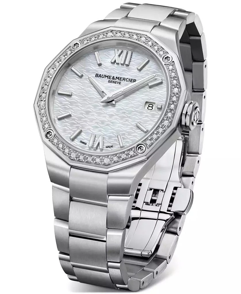 Baume & Mercier Women's Swiss Riviera Diamond (1/5 ct. t.w.) Stainless Steel Steel Bracelet Watch 36mm 2