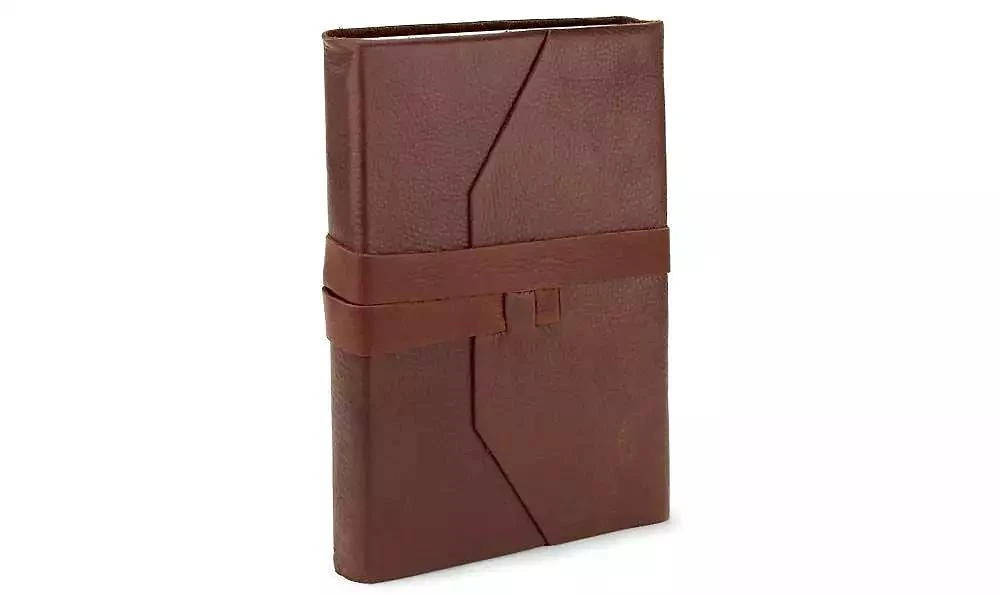 Barnes & Noble Wrap Soft Brown Italian Leather Journal with Lace Up Tie- Lined- 9''X7'' by Barnes & Noble 1