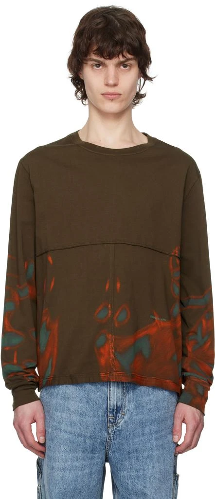 Eckhaus Latta Brown Lapped Long Sleeve T-shirt 1
