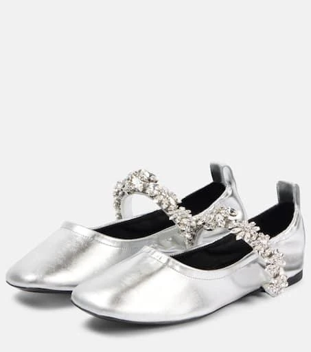 Stella McCartney Elsa metallic faux leather ballet flats 4