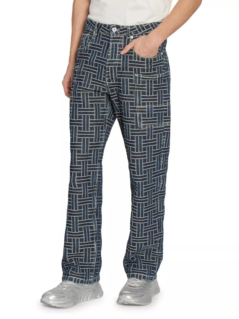 Kenzo Weave Straight-Leg Cargo Jeans 4
